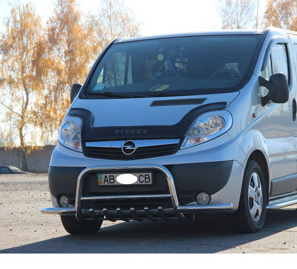 The bumper guard with the mustache (stainless) for Renault Trafic 2001-2015 - Reelken Auto