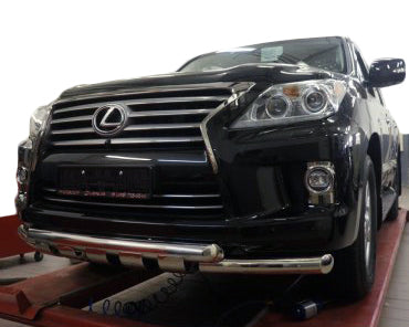 Front bumper guard Gronder (2008-2015 stainless steel) for Lexus LX570/450d 2008-2022 - image 1
