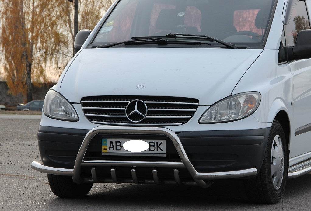 Kengurâtnik WT003-Plus with a mustache (stainless) for Mercedes Viano 2004-2014 - Reelken Auto