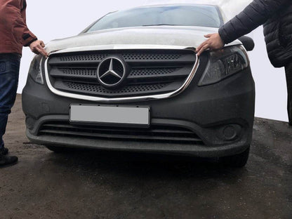 The stroke of the grille (2 PCs, stainless steel) for Mercedes Vito / V-class W447 2014↗ year - Reelken Auto