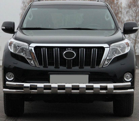 Front protection ST016-2 (stainless steel) for Toyota Land Cruiser Prado 150 - Reelken Auto