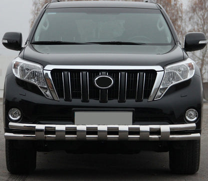 Front bumper guard ST016-2 (stainless steel) for Toyota Land Cruiser Prado 150 2009-2023 - image 1