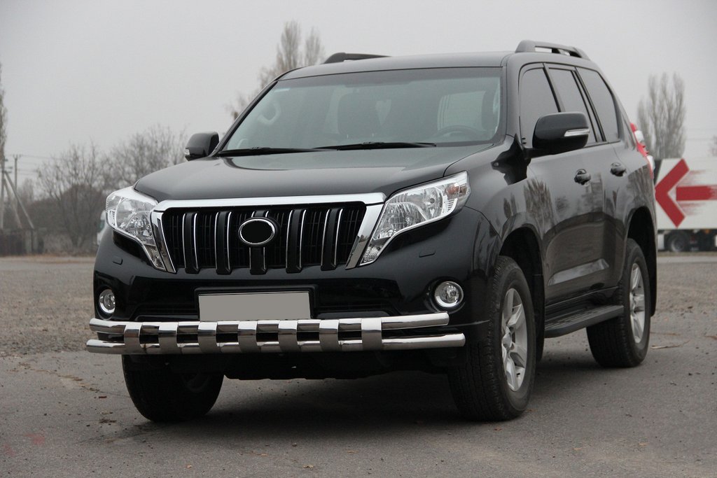 Front bumper guard ST016-2 (stainless steel) for Toyota Land Cruiser Prado 150 2009-2023 - image 2