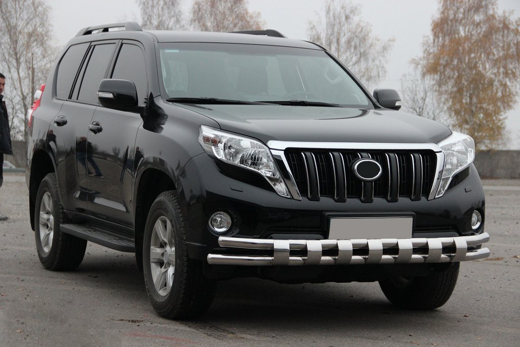 Front bumper guard ST016-2 (stainless steel) for Toyota Land Cruiser Prado 150 2009-2023 - image 3