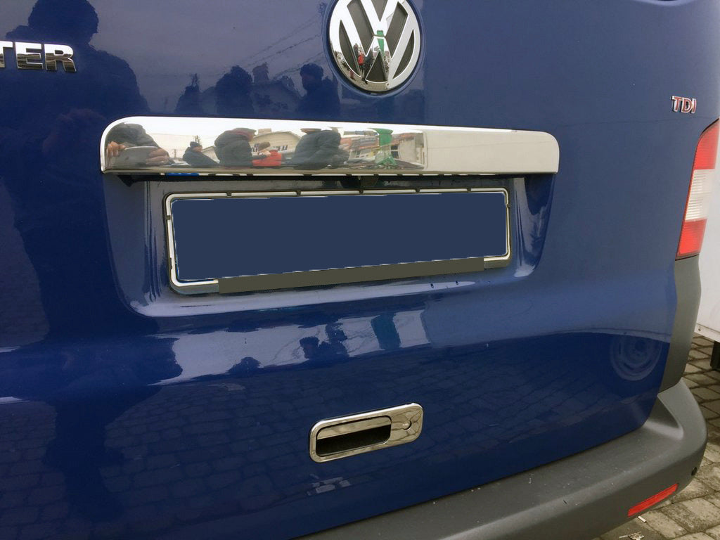 Stainless Steel Rear Tailgate Trim Above License Plate for Volkswagen T5 Multivan 2003-2010 - image 1