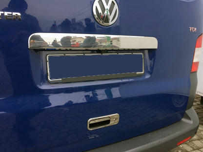Stainless steel trim above license plate on tailgate for Volkswagen T5 Caravelle 2004-2010 - image 1
