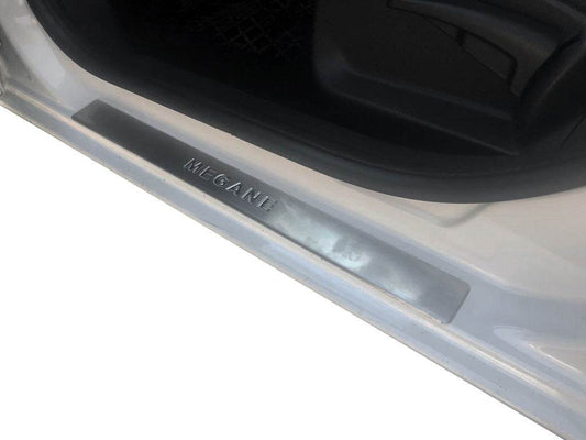 Door sills OmsaLine (4 pieces, stainless steel) for Renault Megane III 2009-2016 - Reelken Auto