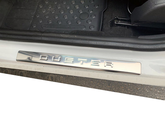 Door Sill Protectors OmsaLine (4 pcs, Stainless Steel) for Renault Duster 2008-2017 - image 1