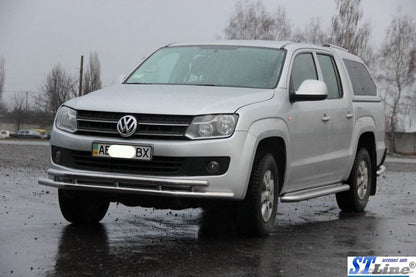 Front protection ST018-2 (stainless) for Volkswagen Amarok 2010-2022 - Reelken Auto