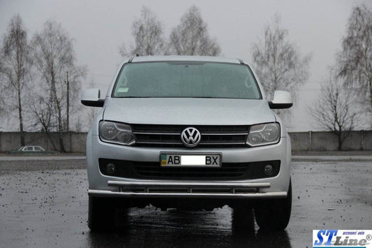 Front protection ST018-2 (stainless) for Volkswagen Amarok 2010-2022 - Reelken Auto