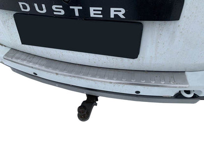 Cover on the rear bumper Carmos V1 with a bend (stainless steel) for Renault Duster 2008-2017 - Reelken Auto