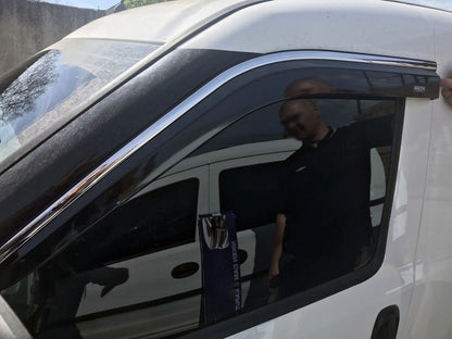 Window deflectors with chrome trim (4 pcs, Niken) for Fiat Doblo II 2010-2022 - image 3