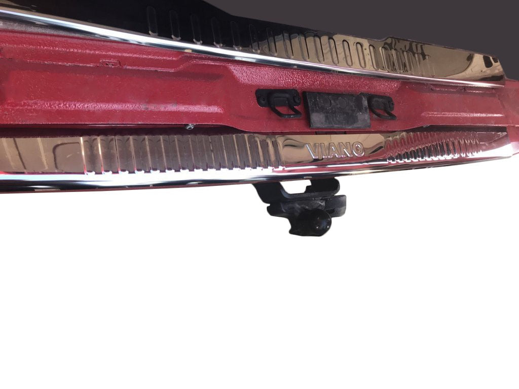Rear bumper with a bend (Omsa, stainless steel) for Mercedes Viano 2004-2014 - image 1
