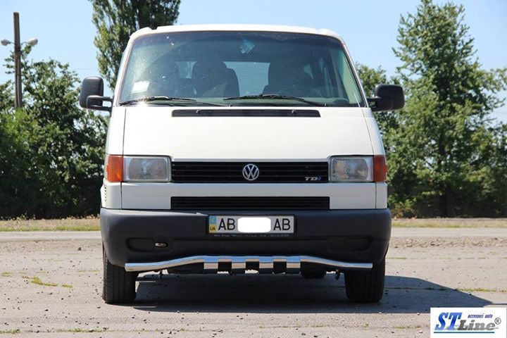 Front bumper guard with grille ST010 (stainless steel) for Volkswagen T4 Transporter 1990-2003 - image 2