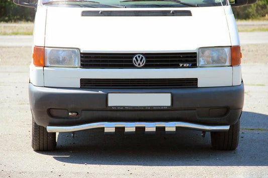 Front lip with grille ST010 (stainless steel) for Volkswagen T4 Caravelle/Multivan 1990-2003 - image 1