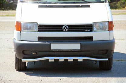 Front lip with grille ST010 (stainless steel) for Volkswagen T4 Transporter 1990-2003 - image 1