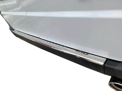 Cover on the rear bumper with a bend (Carmos V1, stainless steel) for Mercedes Vito W639 2004-2014 - Reelken Auto