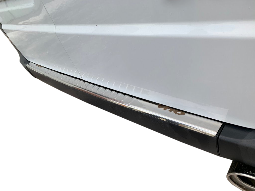 Rear bumper protector with lip (Carmos V1, stainless steel) for Mercedes Vito W639 2004-2014 - image 5