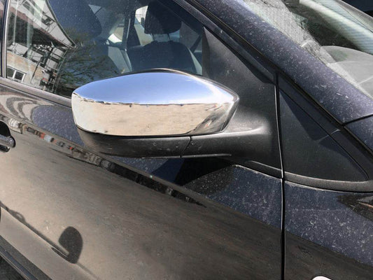 Covers for mirrors without cutout for turning (2 pcs., stainless steel) for Skoda Fabia 2014-2021 - Reelken Auto