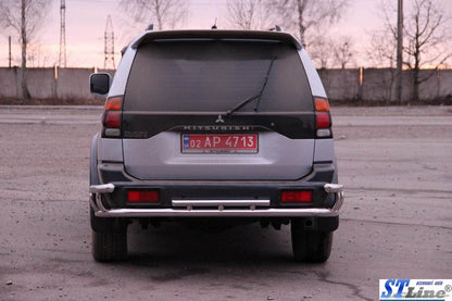 Back protection AK005-2 (stainless) for Mitsubishi Pajero Sport 1996-2007 - Reelken Auto
