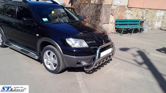The bumper guard (stainless) for Mitsubishi Outlander 2001-2006 - Reelken Auto