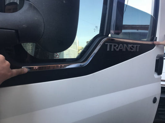 Outlining windows (2 pcs, stainless steel.) for Ford Transit 2000-2014 - image 1
