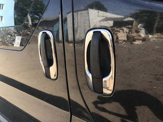 Door handle trims (4 pcs, stainless steel) for Opel Vivaro 2001-2015 - image 1