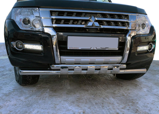 Front Bar ST015 (Stainless Steel) for Mitsubishi Pajero Wagon IV 2006-2021 - image 1
