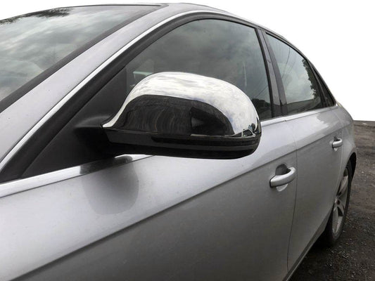Overlays for mirrors 2009-2012 (2 pieces, stainless steel) for Audi A6 C6 2004-2011 - Reelken Auto