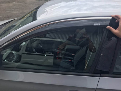 Window vents with chrome SD (4 PCs, Niken) for Skoda Rapid 2012-2019 - Reelken Auto