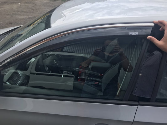 Window Deflectors with Chrome Trim SD (4 pcs, Niken) for Skoda Rapid 2012-2019 - image 1