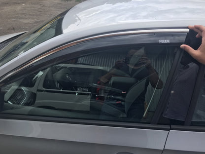 Window Deflectors with Chrome Trim SD (4 pcs, Niken) for Skoda Rapid 2012-2019 - image 1