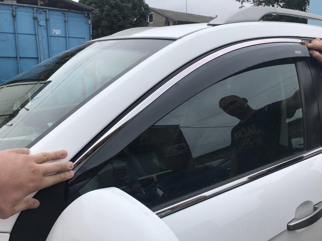 Window Deflectors with Chrome Trim HB (4 pcs, Niken) for Opel Astra K 2016-2021 - image 3