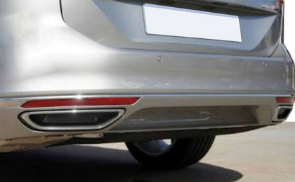Exhaust tip covers imitation SD/SW (2015-2018, 2 pcs, stainless steel) for Volkswagen Passat B8 2015-2023 - image 4