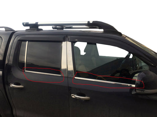 Window edging (4 strips, stainless steel) for Volkswagen Amarok 2010-2022 - image 1