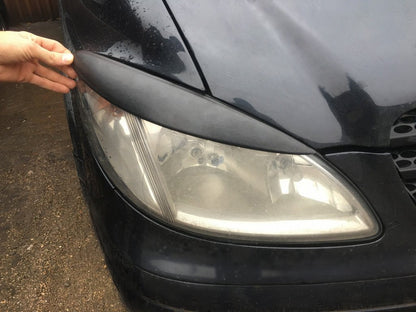 Headlight eyebrows straight (black matte) for Mercedes Viano 2004-2014 - image 1