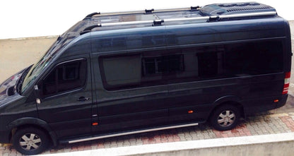Shark Roof Rails (black feet, aluminum) for Volkswagen Crafter 2006-2016 - image 1