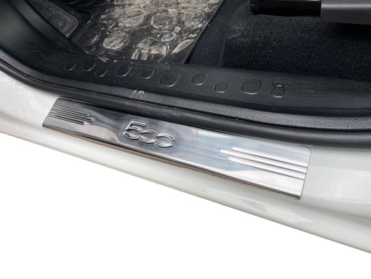 Door Sill Protectors 500L (Carmos, 4 pcs, Stainless Steel) for Fiat 500/500L 2013-2022 - image 1