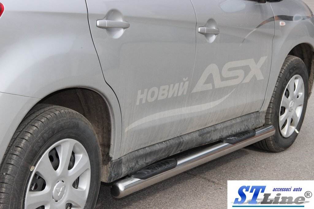 Lateral pipe BB002 (2 PCs., stainless.) for Mitsubishi ASX 2010-2023 - Reelken Auto