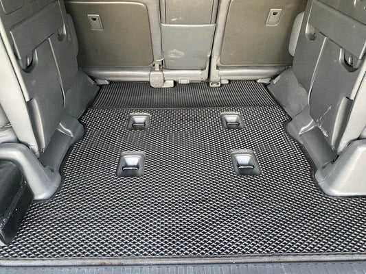Trunk mat 2 pcs (EVA, 7 seats, black) for Toyota Land Cruiser 200 - Reelken Auto