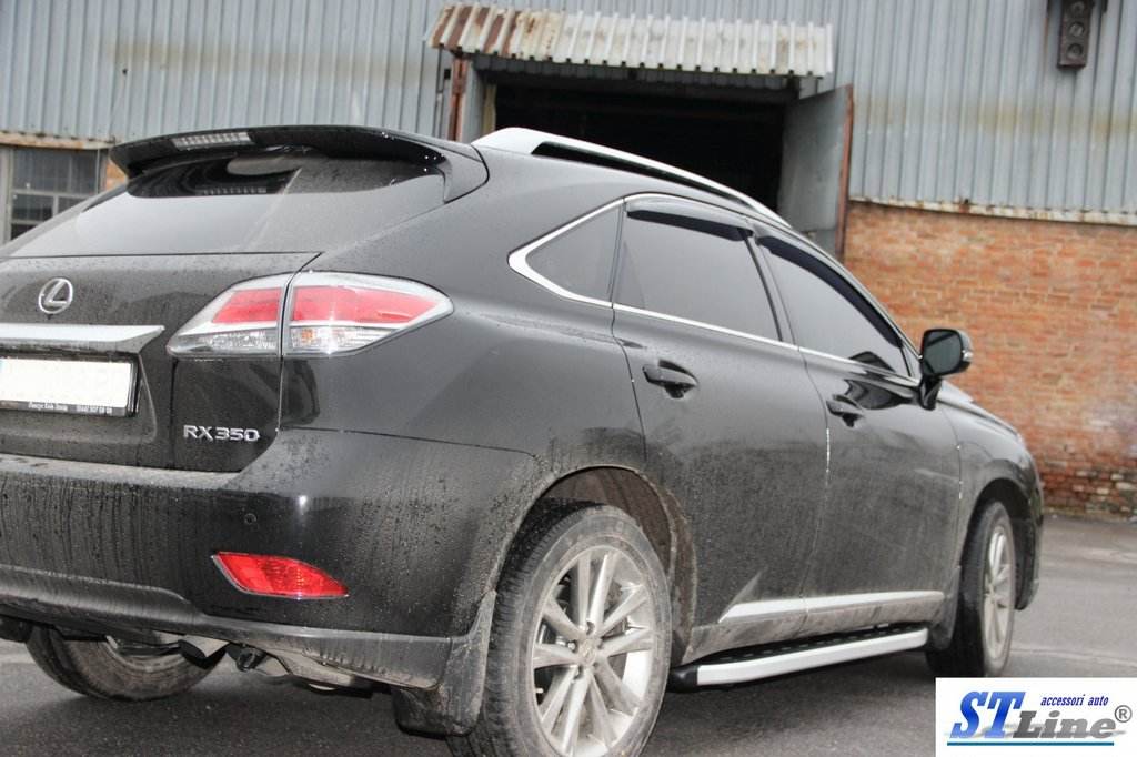 Side sills RedLine Black (2 pieces, aluminum) for Lexus RX 2009-2015 - Reelken Auto