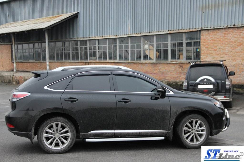 Side sills RedLine Black (2 pieces, aluminum) for Lexus RX 2009-2015 - Reelken Auto