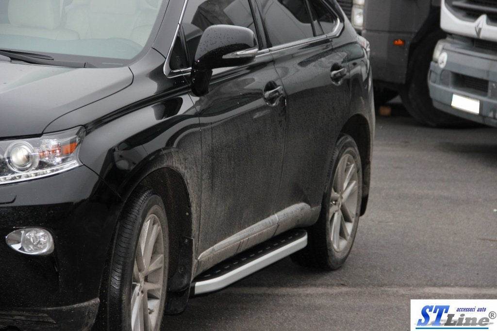 Side sills RedLine Black (2 pieces, aluminum) for Lexus RX 2009-2015 - Reelken Auto