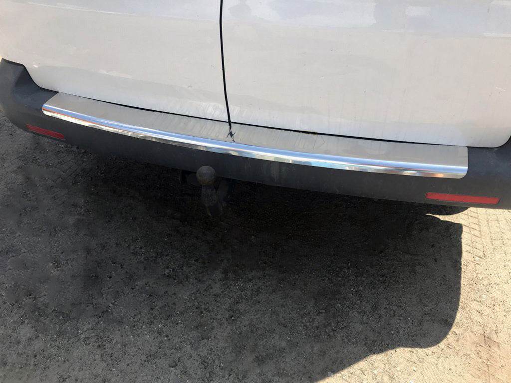 Cover on the rear bumper with a bend (Carmos V1, steel) for Volkswagen T5 2010-2015 - Reelken Auto