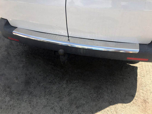 Cover on the rear bumper with a bend (Carmos V1, steel) for Volkswagen T5 2010-2015 - Reelken Auto