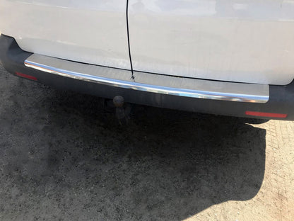 Rear bumper protector with lip (Carmos V1, stainless steel) for Volkswagen T5 2010-2015 - image 1