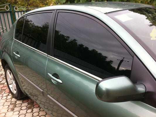 The outer edging of the glass (4 pieces, stainless steel) for Renault Megane II 2004-2009 - image 2