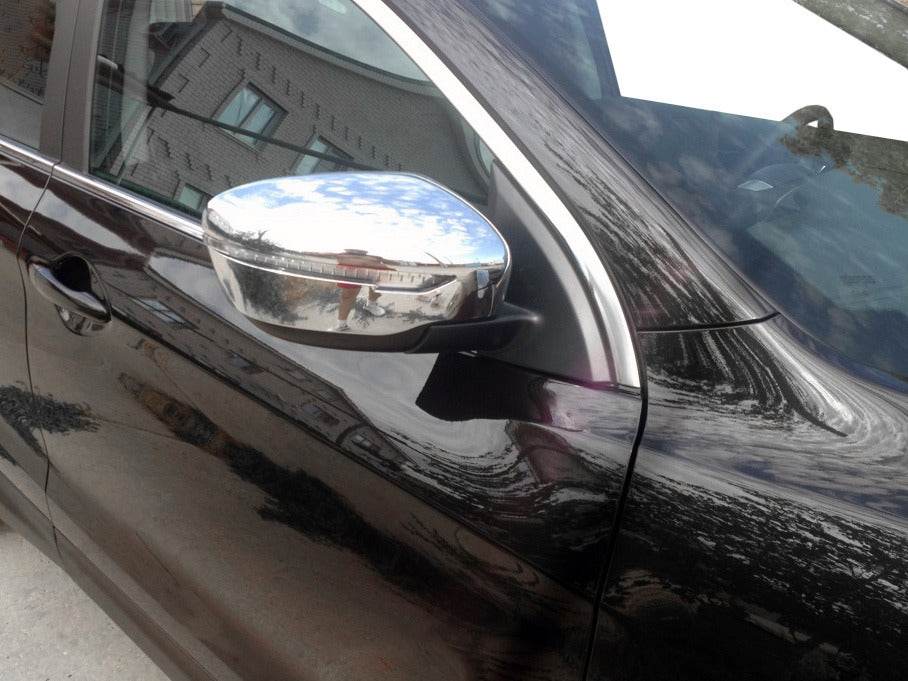 Covers for mirrors Chrome (2 pcs, plastic.) for Nissan Qashqai 2014-2021 - Reelken Auto
