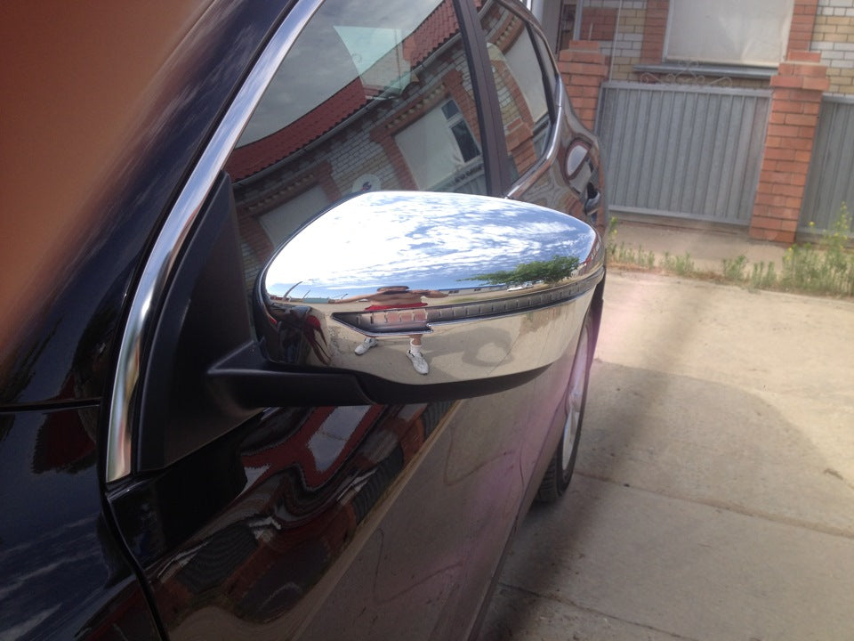 Chrome Mirror Covers (2 pcs, plastic) for Nissan Qashqai 2014-2021 - image 2