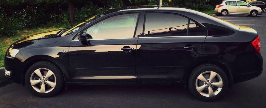 The edging of the glass (4 pieces, stainless.) for Skoda Rapid 2012-2019 - Reelken Auto